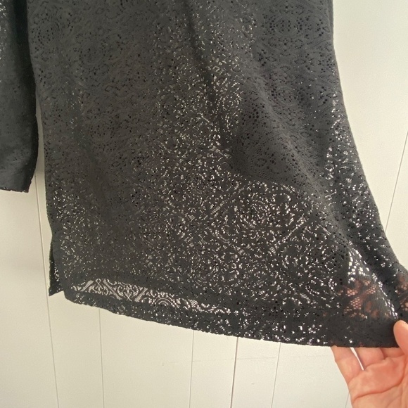 MARIO Serrani mesh swim suit coverup top size Medium black - Picture 4 of 7